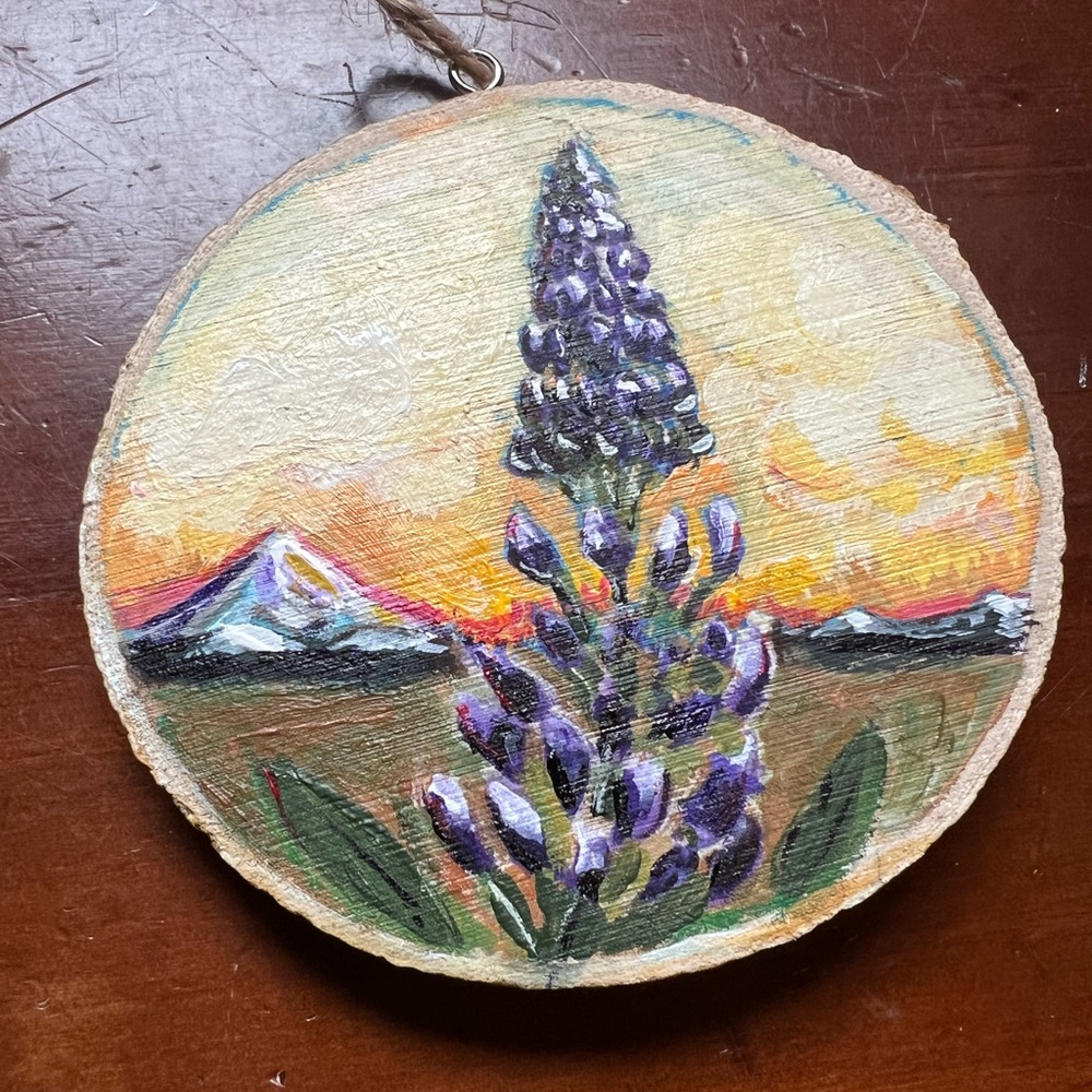 Lupine Acrylic on Wood Art
